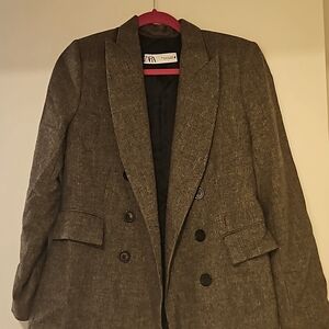 Wool zara brown blazer